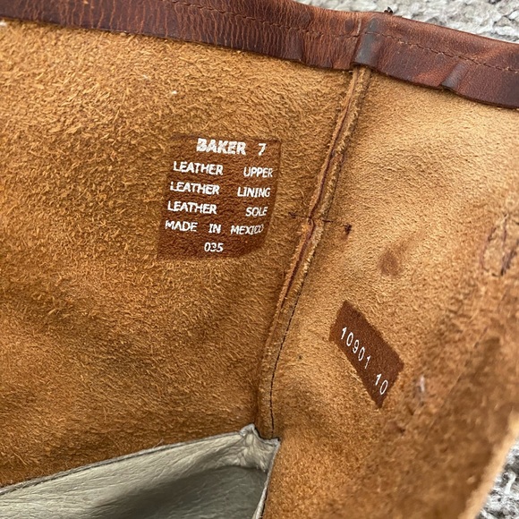 Freebird Leather Baker Boots Booties Block Heel 7 Brown Cognac - Picture 4 of 10